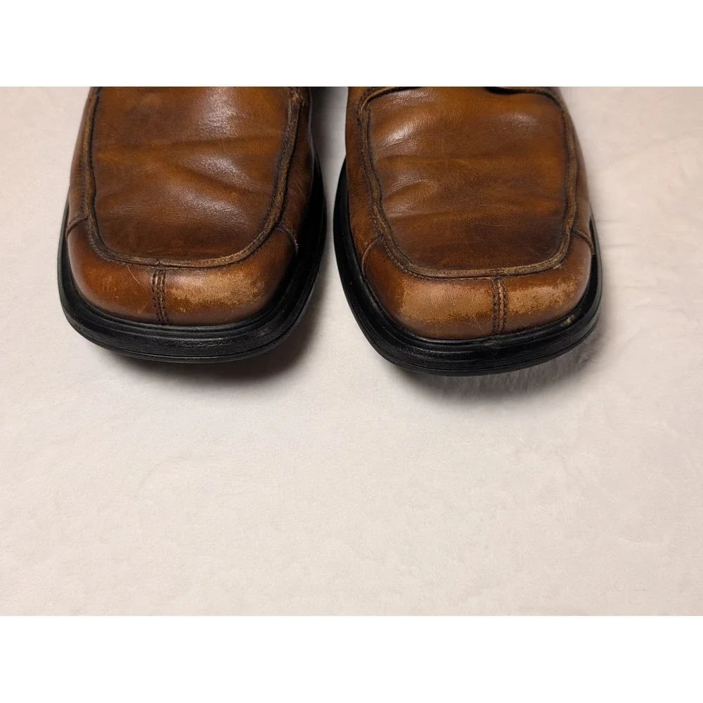 Vintage 02/06 Clarks Mens Brown Leather Square Toe Lace Up Dress Shoes Size 9.5M